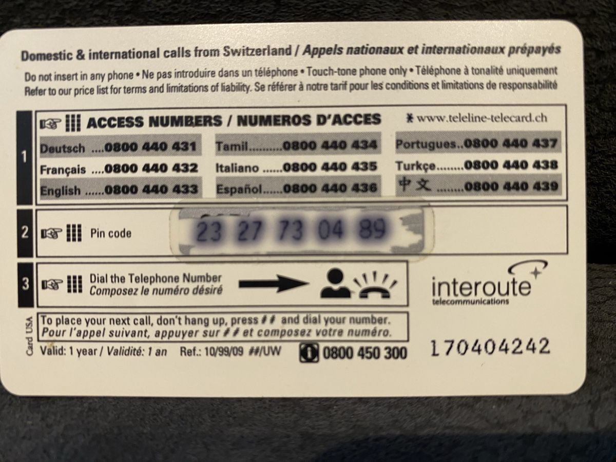 Schede telefoniche: Teleline – Usato da Lausanne venduto da babacard10 1