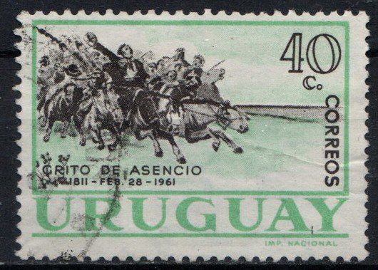 Tutti i francobolli: Timbre Uruguay 1961 - "Grito de Asenci " - Obl. – Usato da Blonay venduto da Leglaude_01