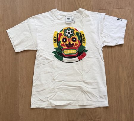 Adidas T-Shirt "Soy Mexico" Graphic Print White Size S