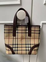 Original Burberry Nova Check Handtasche Leder