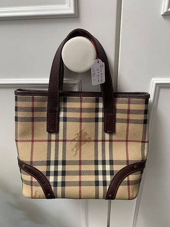 Original Burberry Nova Check Handtasche Leder