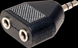 Audio, 3,5mm Klinke Adapter, 1x Stecker / 2x Buchse, Stereo