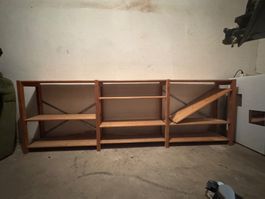Holzregal dreiteilig Natur Massiv gebraucht