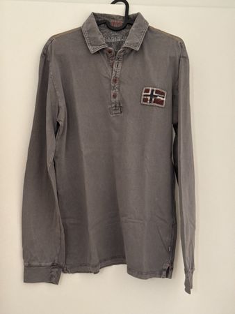 Napapijri Men's Long Sleeve polo Shirt - Size L