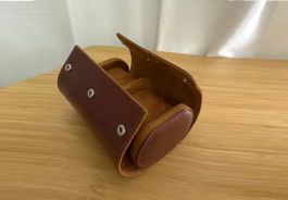 Braune Lederbox für 2 Uhren - boîte en cuir brun 2 montres