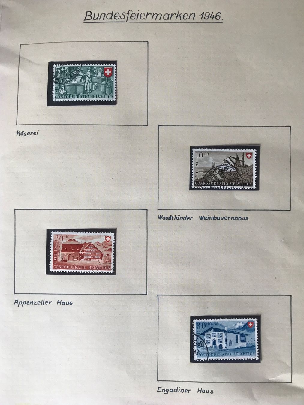 Alle Briefmarken: 1946, Pro Patria Satz mit Abarten – Gebraucht aus stäfa von brandy66