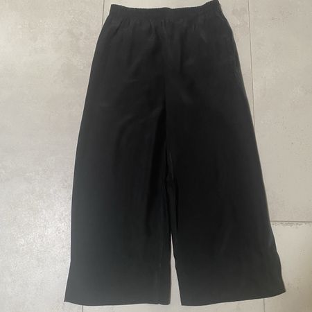 Pantalon fluide noir, taille 6, coton et soie