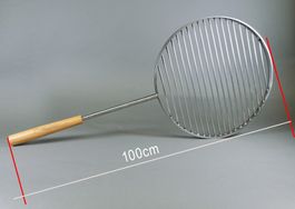 Grillrost mit Holzgriff – ideal für Feuerstelle oder Grill