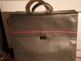 Ferrari Aktentasche Leder grau vintage