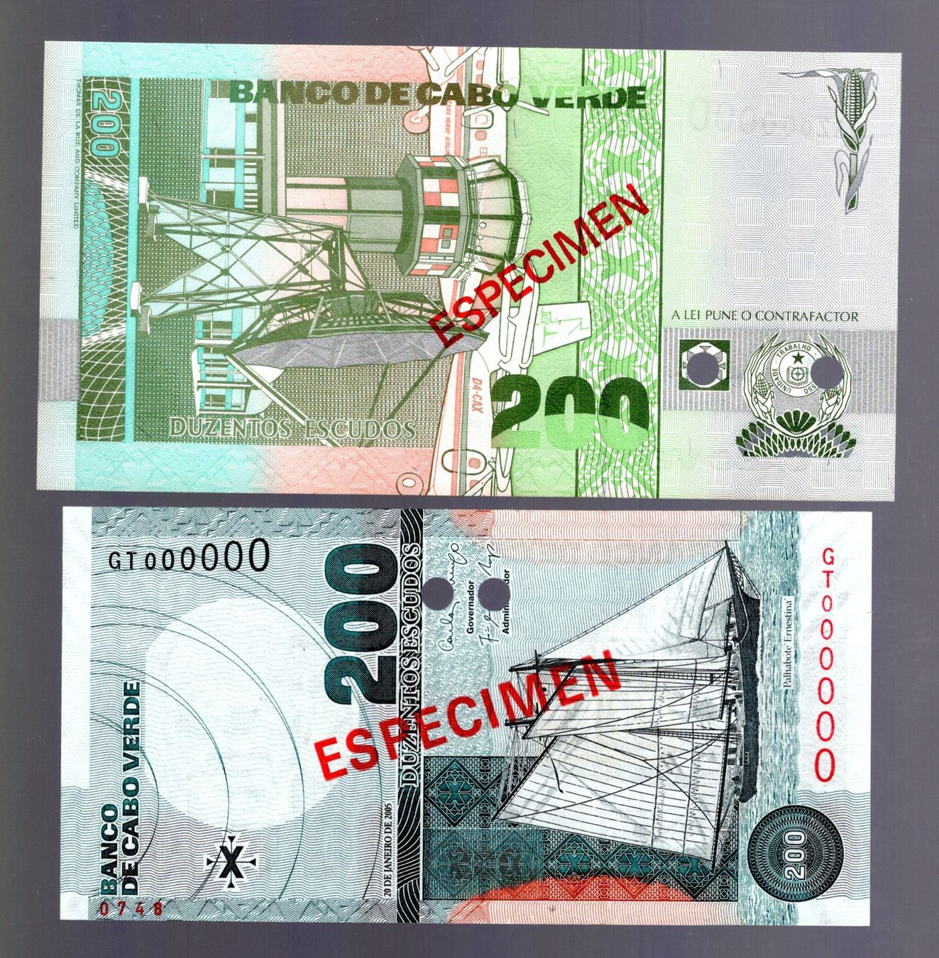 Banconote: Cape Verde 2 stück Especiment UNC – Nuovo (secondo la descrizione) da Leibstadt venduto da baroc333 1