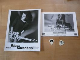 BLUES SARACENO - Promo Set of 2 Photos & 2 Guitar Picks 1994