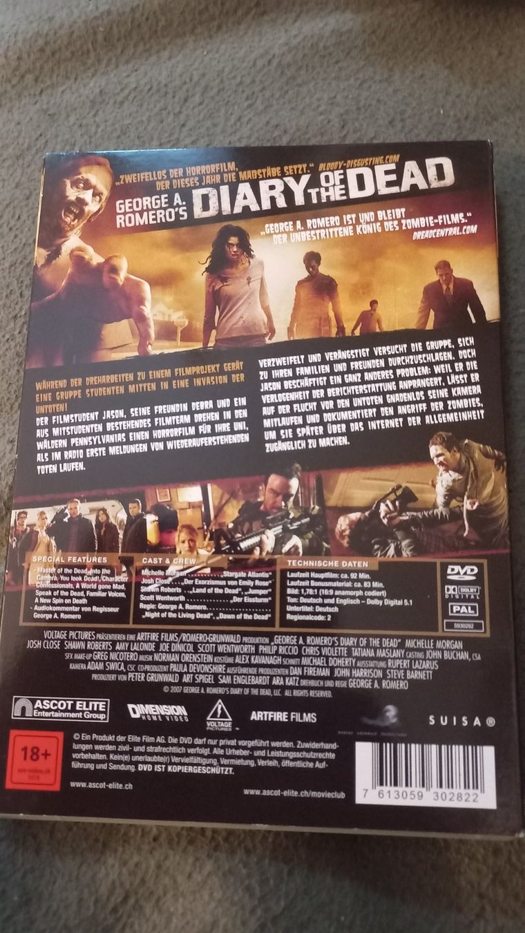 Alle DVDs: Diary of the Dead DVD – Gebraucht aus Olten von Donatello1984 1
