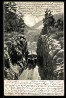 AK Brünig, Brünigbahn mit Passhöhe