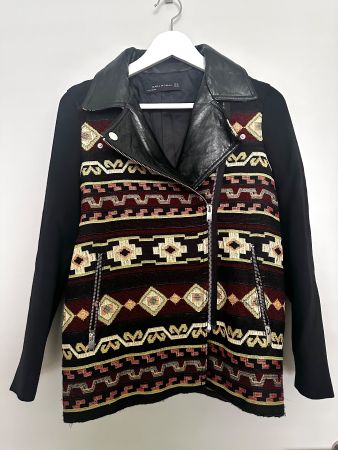 ZARA Biker-Jacke / Jacke mit Ethno-Muster