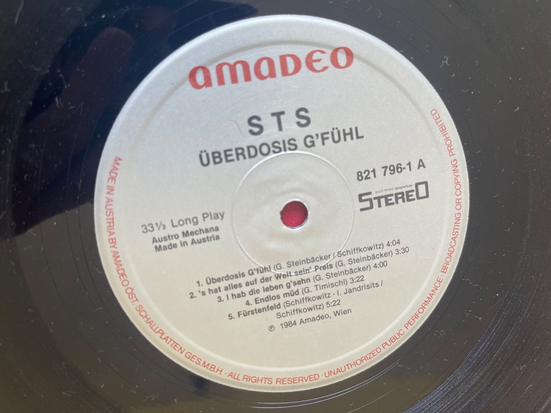 Vinyles: A492/STS Überdosis G'Fühl – D'occasion à Frutigen par Philippe_jsp 2