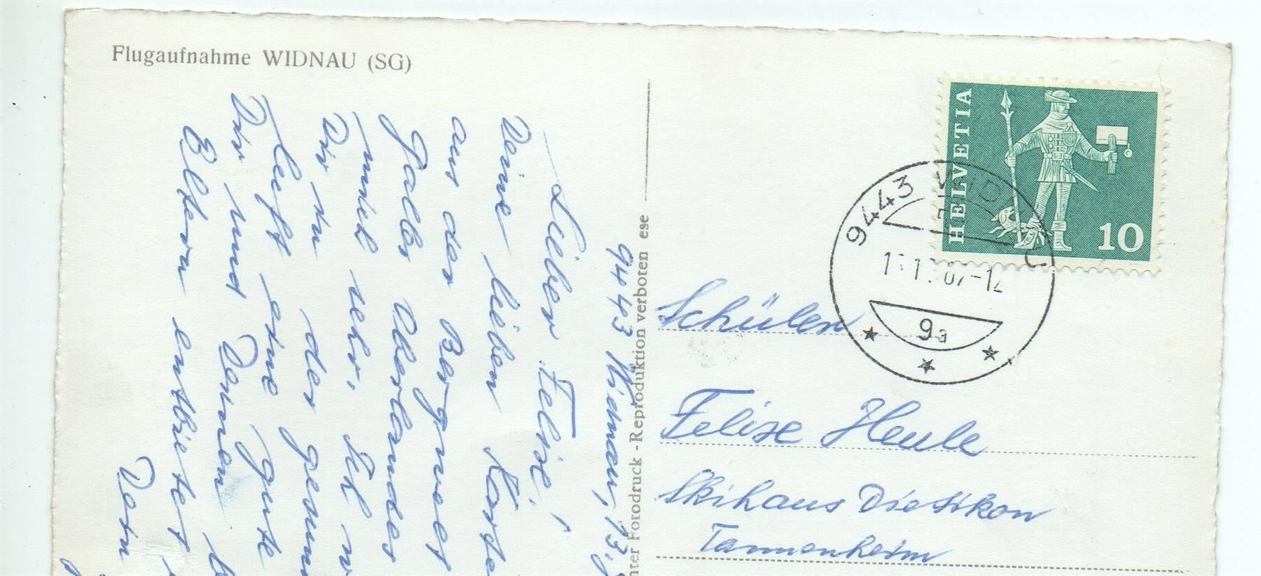 Cartoline postali: WIDNAU Flugaufnahme – Usato da Jona venduto da philajona 1