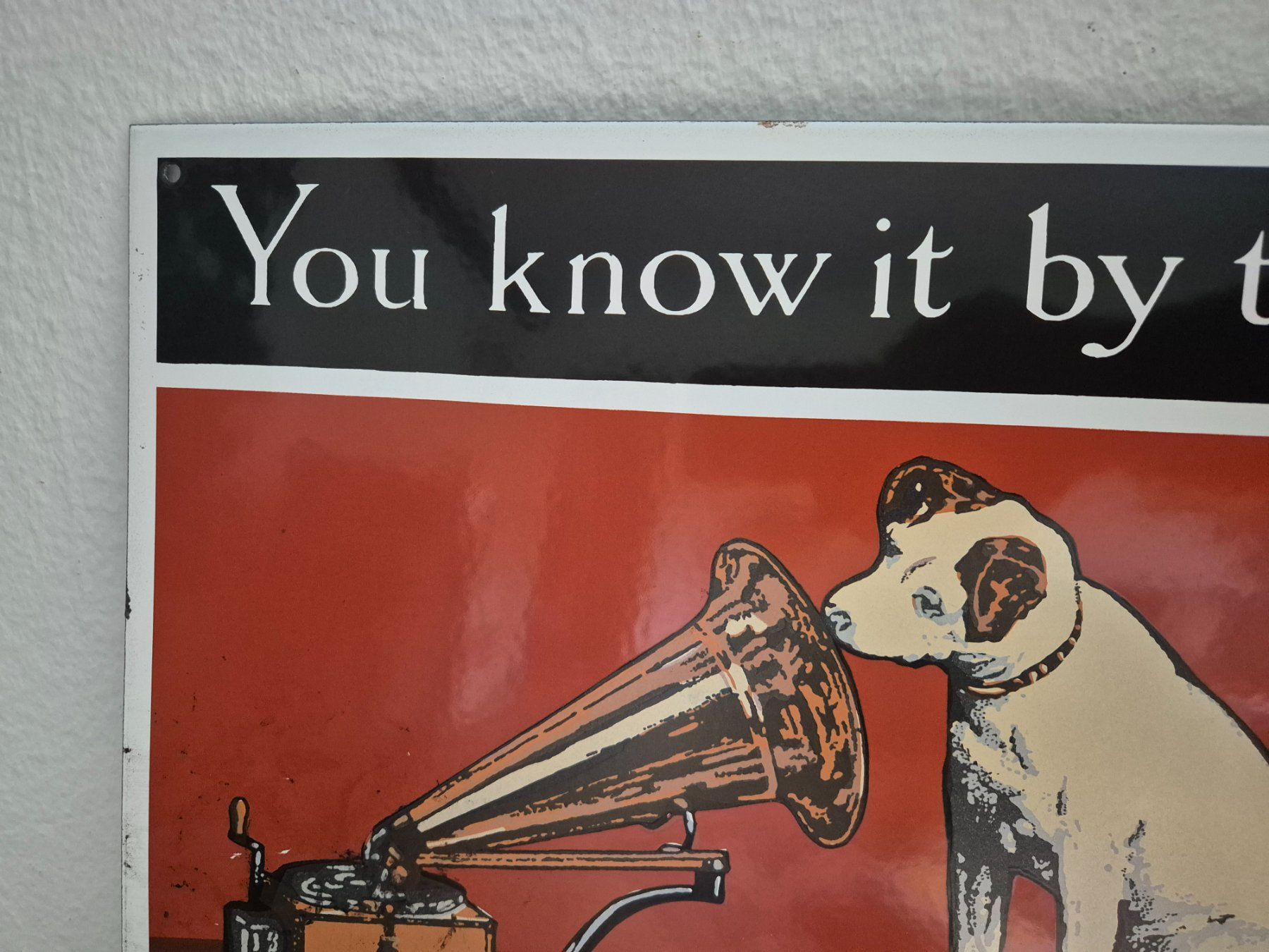 Insegne: Emailschild His Masters Voice Schallplatte Emaille Schild – Usato da Schaffhausen venduto da pfanis09 1