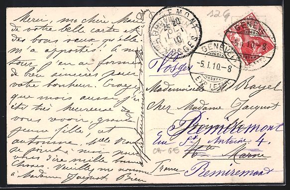 Ansichtskarten: Genève, Pension de Dames, Villa Clara,  – Gebraucht aus Berlin von bartko-reher 1