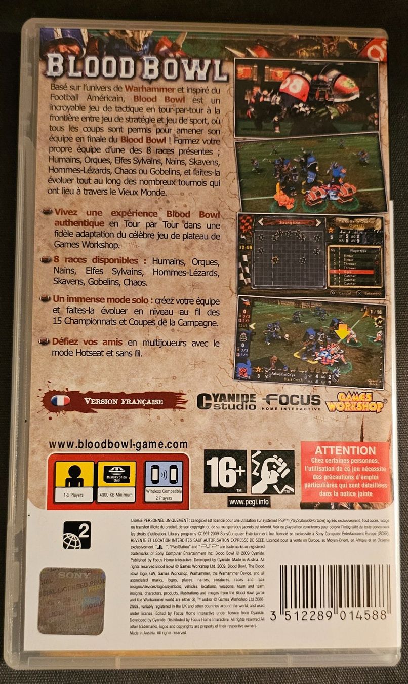 Sony Giochi: PSP Spiel - Blood Bowl – Usato da La Garde venduto da The_Hammer76 1