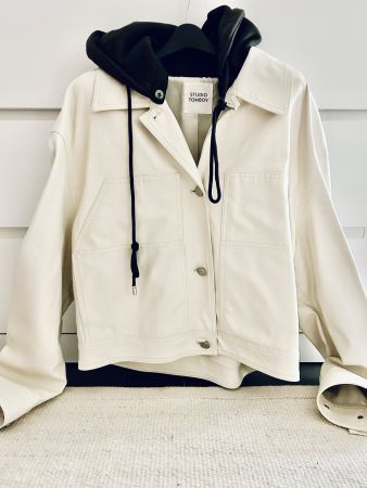 Jacke Bomber  jacket  with hood STUDIO TOMBOY faux leather M