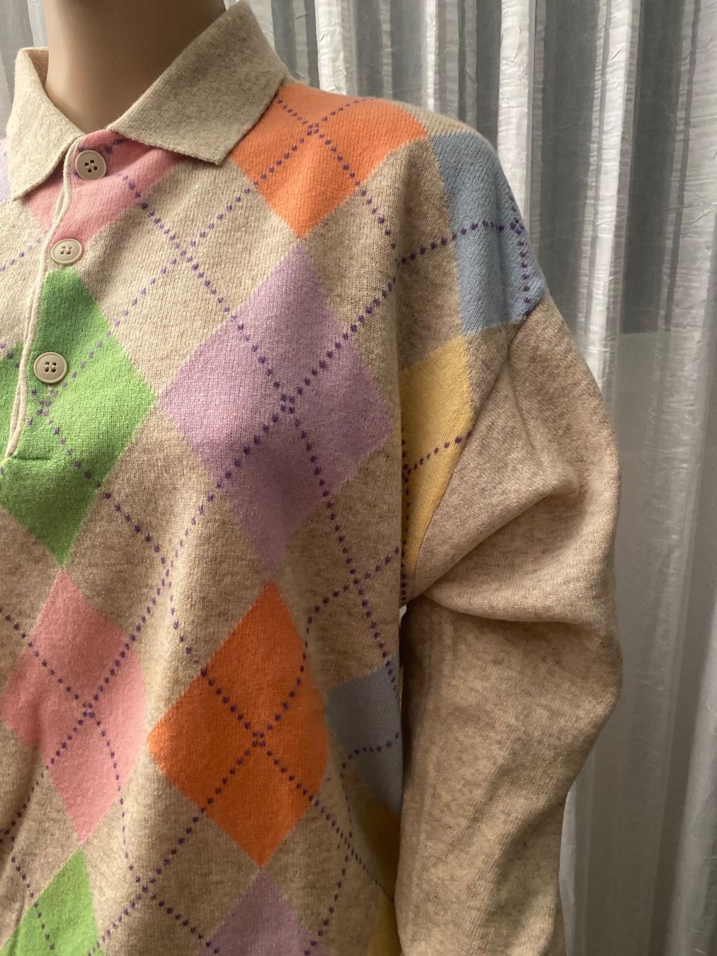 Benetton Pullover & Sweatshirts: Extravaganter BENETTON Rhomben Pullover, pastell, M/L – Neu (gemäss Beschreibung) aus Winkel von ferrari2022 4