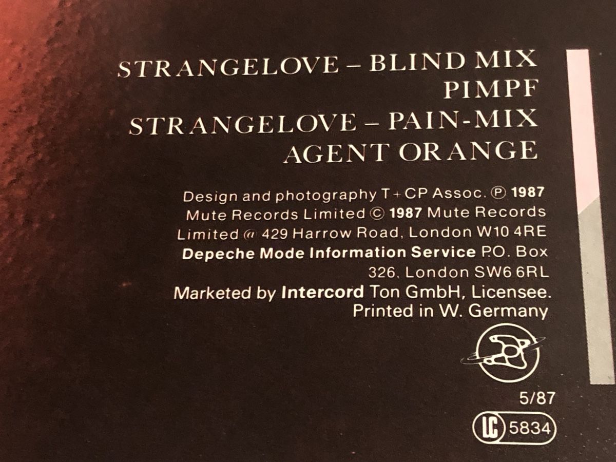 Schallplatten: Depeche Mode. Maxi 1987. Strangelove – Gebraucht aus Faulensee von Mizuno06 5
