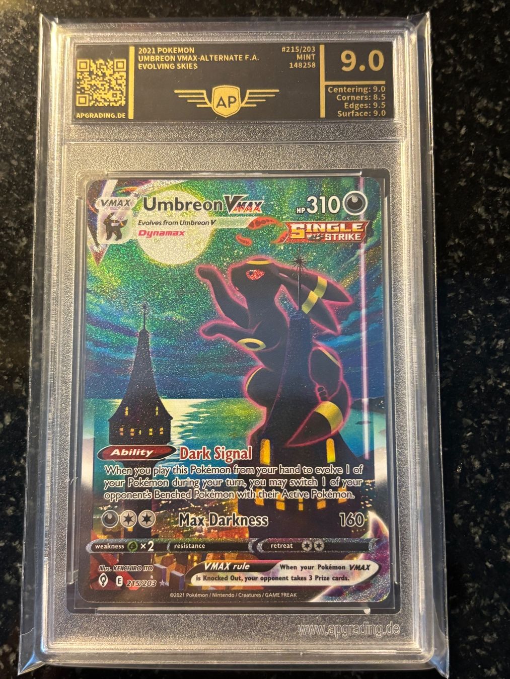 Pokémon Carte collezionabili: Umbreon Vmax Alternate 215/203 (Evolving Skies) – Nuovo (secondo la descrizione) da Burgdorf venduto da Doraiga