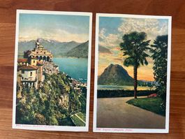 AK  Lot 2 Karten Aquarello Bender  Tessin ungelaufen (G2095)