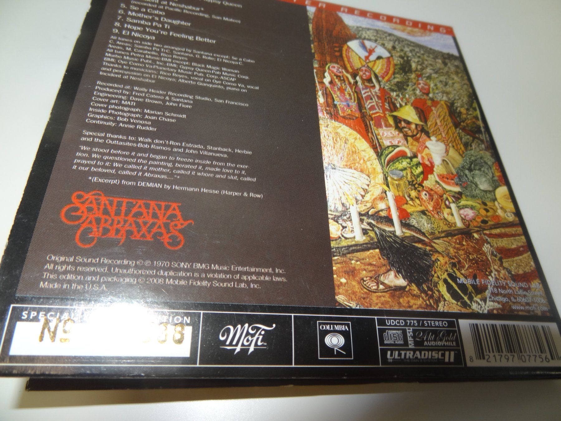 CD: Santana Abraxas - Original Master Recording - Mofi - mfsl – Usato da luzern venduto da musicandart 1