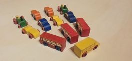 Mini Holzspielzeug Fahrzeuge Set 12 Stück bunte Holzautos