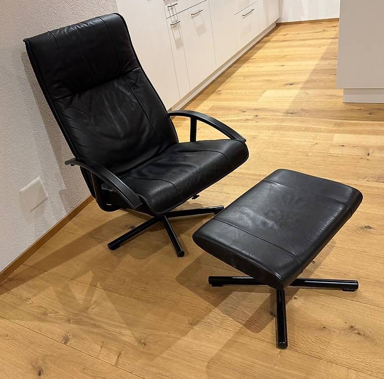 Sessel: Bequemer Ledersessel mit Hocker  Relaxsessel – Gebraucht aus Wiggen von hidizki 3