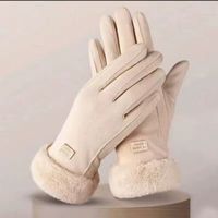 Neu! Warme Handschuhe, winterweiss, Kunstpelz, Medium