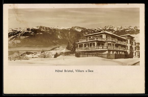 Ansichtskarten: Villars sur Bex, Hotel Bristol im Winter – Gebraucht aus Berlin von bartko-reher