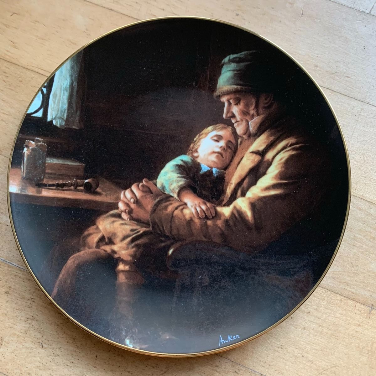 Piatti: Sammler Teller "Abendsegen" von Albert Anker/Schweizer Kunst – Usato da Hinteregg venduto da GARANTA