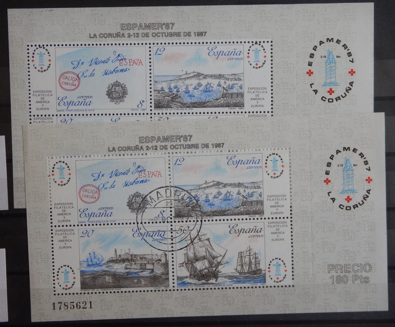 Tutti i francobolli: Spanien Block Kat. 30 **/gest. 1987 – Usato da Zürich venduto da Muehlekauf