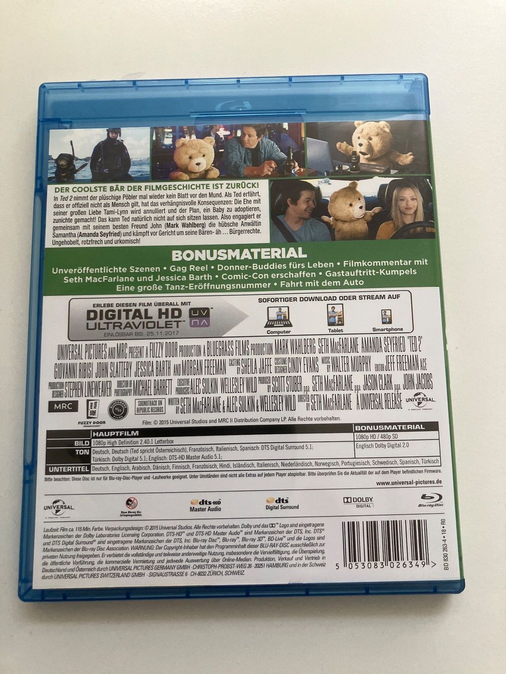 Tutti i DVDs: Ted 2 [Blu-ray] Wahlberg, Mark – Usato da Arbon venduto da Sugofresser 1