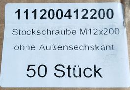 100 Stk Stockschrauben M 12x200 V2A (Liefer. m. Eindrehhilfe