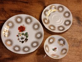 Winterling Sammeltasse Art Déco Golddekor 3-tlg.