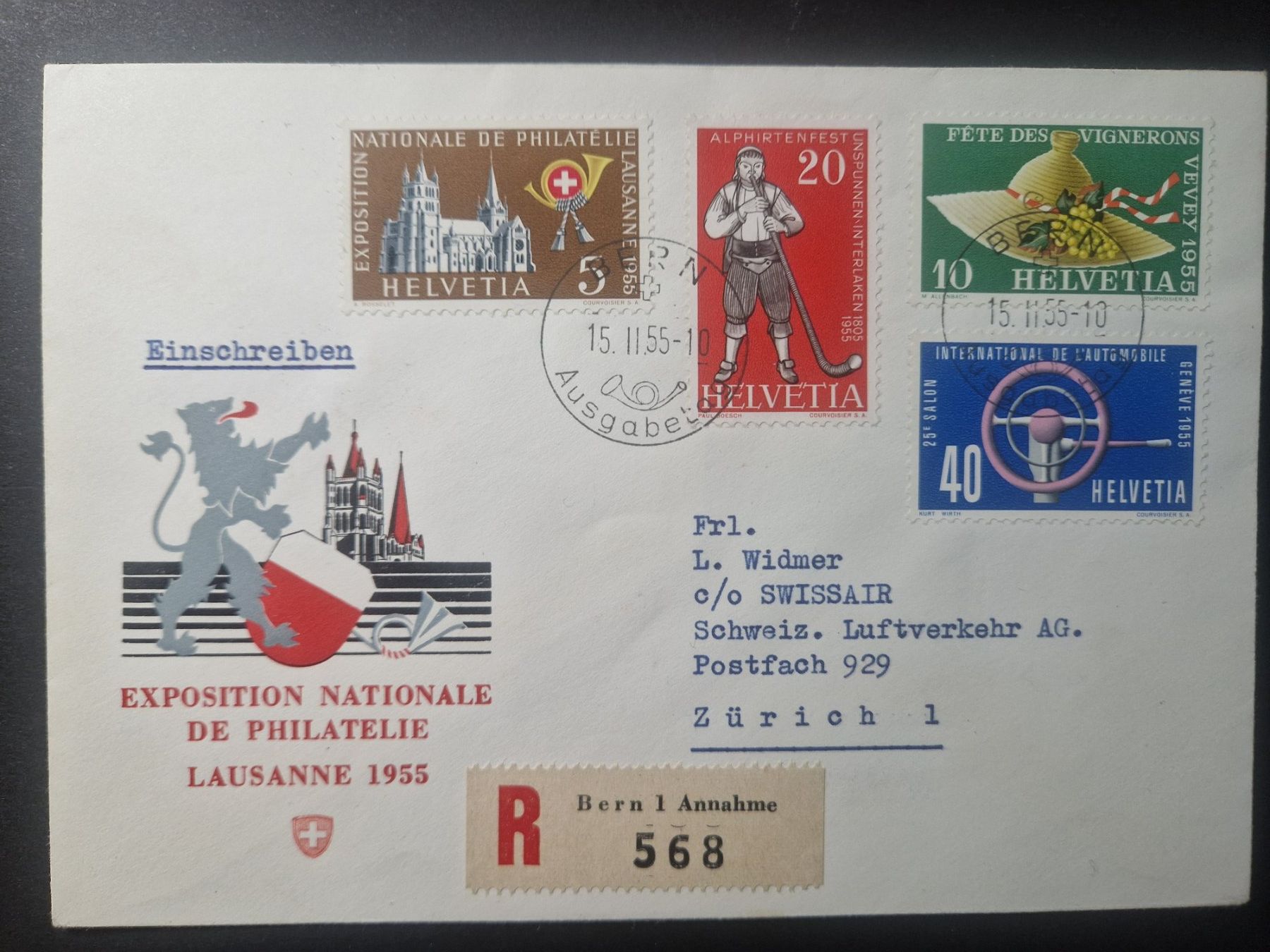 Tutti i francobolli: FDC  n° 320 - 323  Bern – Usato da Bouveret venduto da hckoala