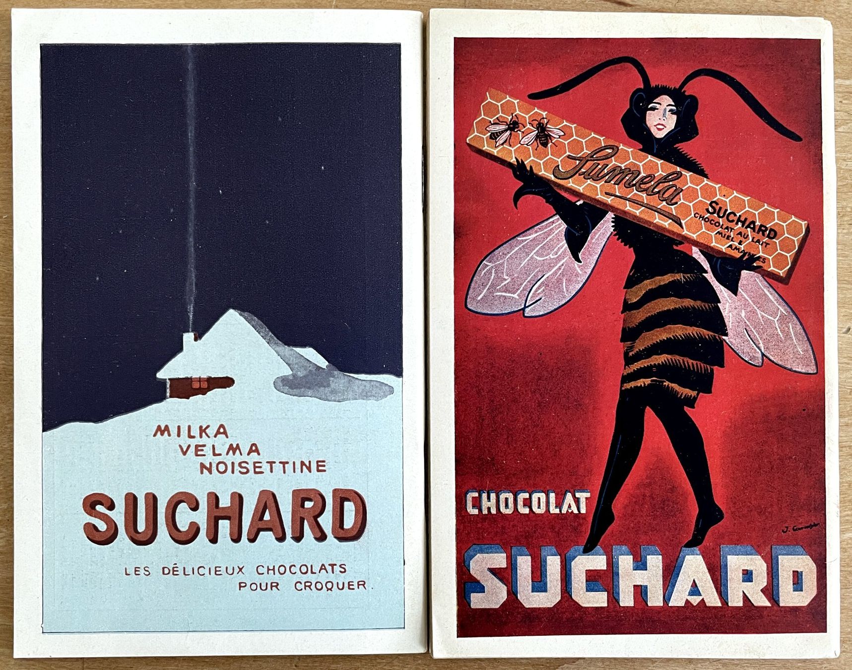 Grafica & Litografie: Suchard - 2 Kleiner Schweizerischer Staats Kalender 1910/30 – Usato da Savagnier venduto da Ne2065 1
