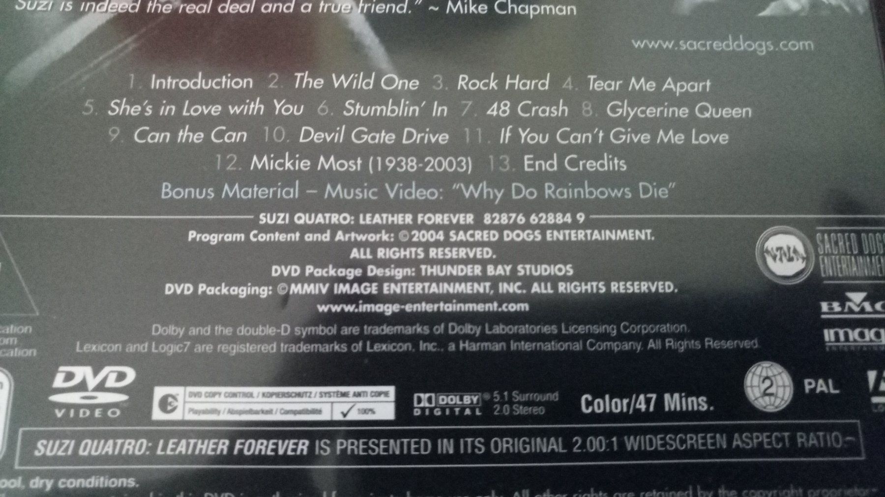 Tutti i DVDs: DVD Suzi Quatro - Leather Forever, live – Usato da Zürich venduto da Kabrio 2