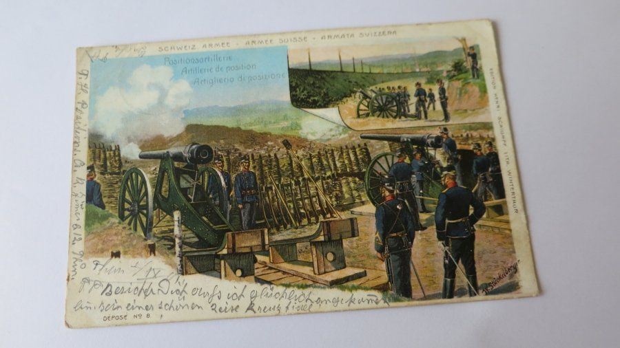 Ansichtskarten: Schweizer Armee - Positionsartillerie - 1901 – Gebraucht aus Jona von centumprata