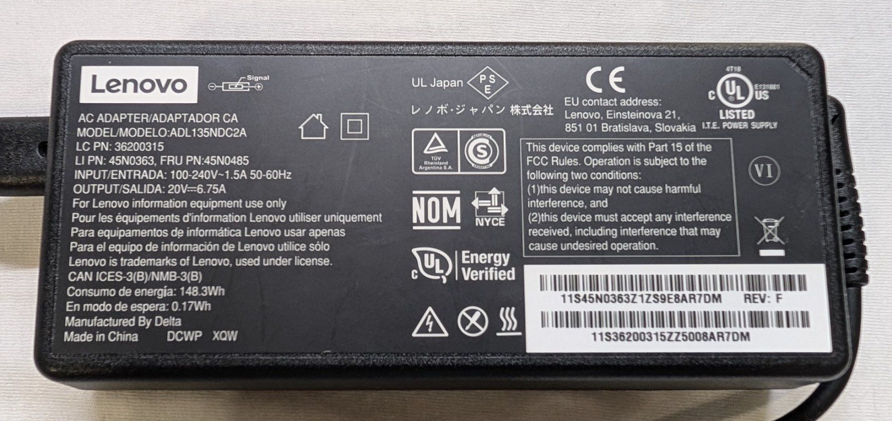 Lenovo Ladegerät: Netzteil Lenovo 135W – Gebraucht aus Thalwil von el_Pescador 1