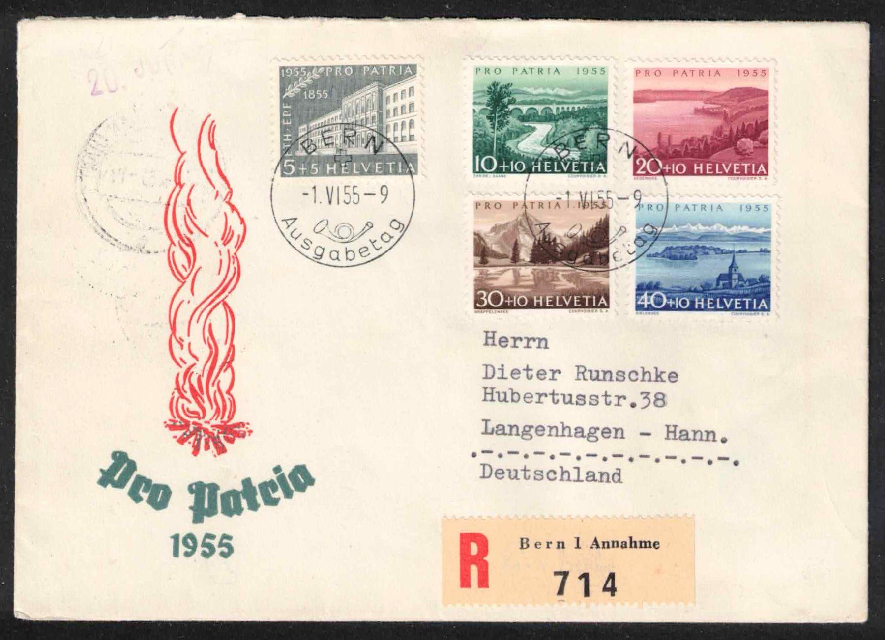 Tutti i francobolli: 1955 Pro Patria FDC – Nuovo (secondo la descrizione) da Nuglar venduto da Stamp88