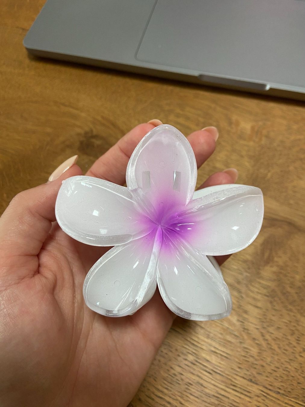 Haarschmuck: Weiss-Violette Haarspange in Blumenform - neu – Neu und originalverpackt aus Reichenbach i. K. von pri_nbn7