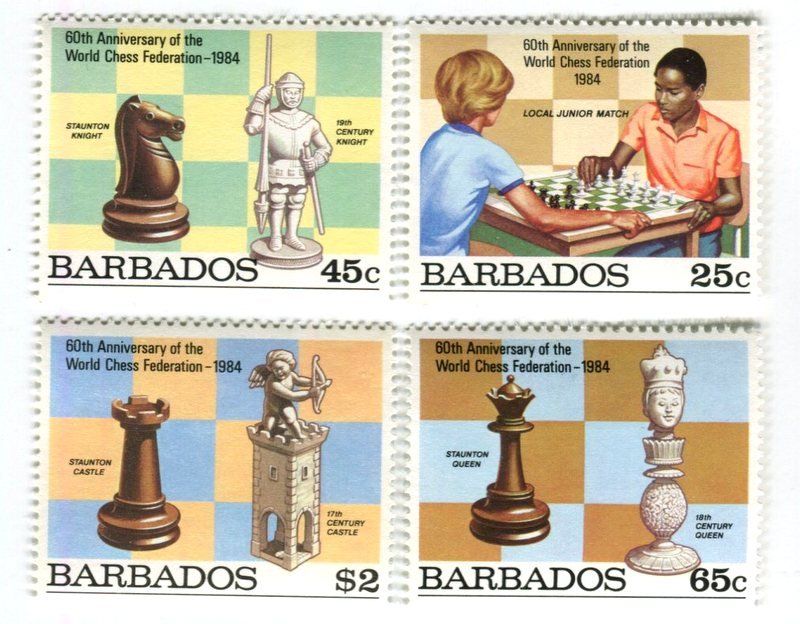 Alle Briefmarken: Briefmarken "Schach". Barbados. – Neu und originalverpackt aus Basel von Butsch5