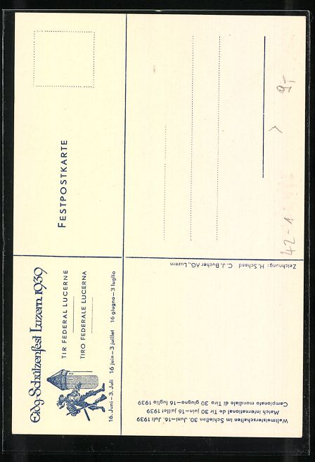 Cartes postales: Luzern, Eidg. Schützenfest 1939, Der Ve – D'occasion à Berlin par bartko-reher 1