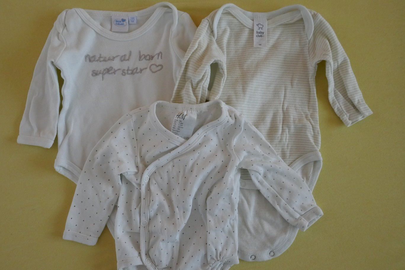 Biancheria intima: 3 Langarm-Bodys "... superstar", Gr. 56 – Usato da Horgen venduto da Feli39