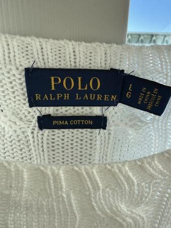 Polo Ralph Lauren Pullover weiss Pima Baumwolle Grösse L