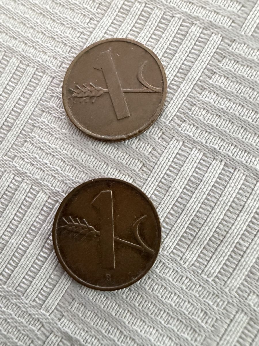 Tutti le monete: 2 x Schweizer 1 Rappen Münzen – Usato da Lausen venduto da Re4649